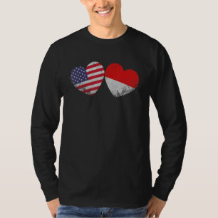 Camiseta Coração da Família Patriótica de Bandeira American