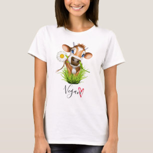 Camiseta Coração da Flor Animal de Fazenda Vegana-Coca-bran