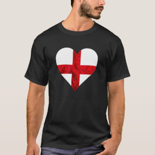 Camiseta Coração da Inglaterra Orgulho Inglês Cruz de São J