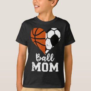 Camiseta Coração da Mamãe Futebol Engraçado Esboço da Mamãe
