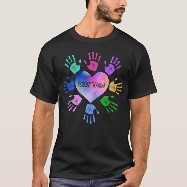 Camiseta Coração da Mão do Técnico de Histologia (Frente)