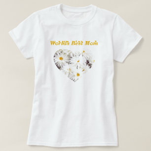 Camiseta Coração da margarida da mamã dos mundos o melho