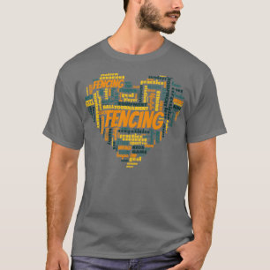 Camiseta Coração da menina que esgrima
