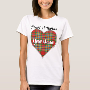 Camiseta Coração da Xadrez de Tartan Clan Chattan