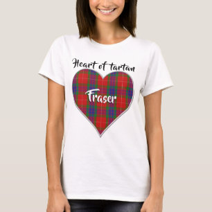 Camiseta Coração da Xadrez de Tartan Clan Fraser