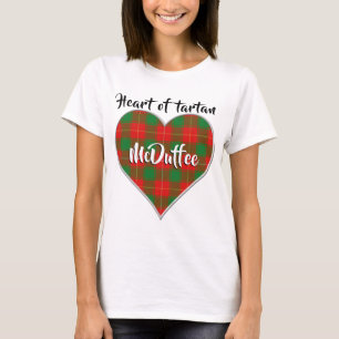 Camiseta Coração da Xadrez de Tartan Clan McDuffee