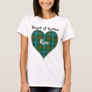 Camiseta Coração da Xadrez de Tartan Clan Ross