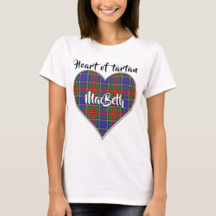 Camiseta Coração da Xadrez Tartan Clan MacBeth