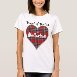 Camiseta Coração da Xadrez Tartan Clan MacFarlane