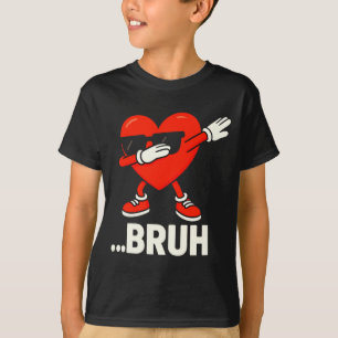 Camiseta Coração Dabbing Sungles Bruh Meme Engraçado Dia do