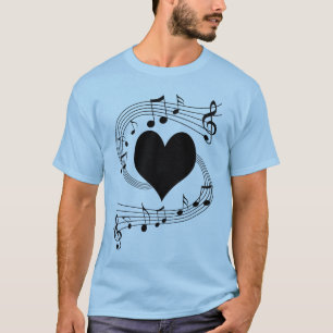 Camiseta Coração das notas musicais