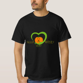 Camiseta Coração de Abóbora Fofo Dia de Olá Ween