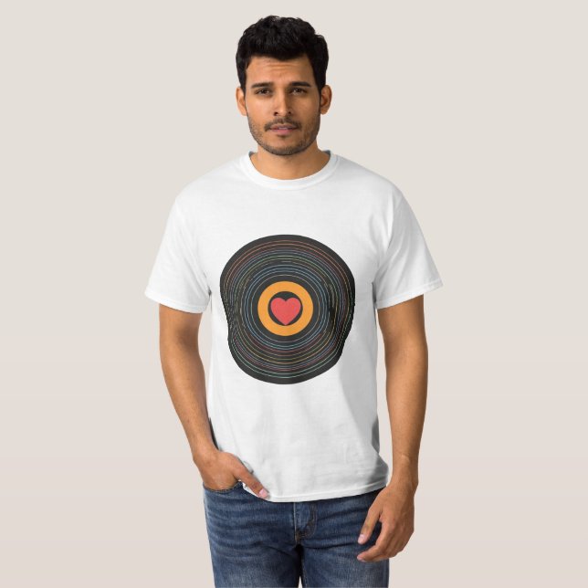 Camiseta Coração de Amante da Música (Frente Completa)