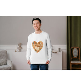 Camiseta Coração de Amante de Livros Aconchegante | Design 