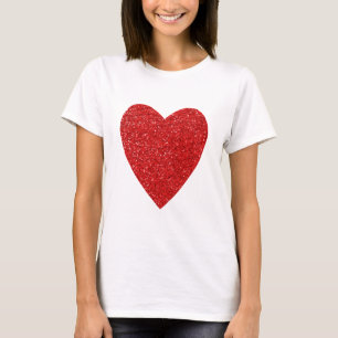Camiseta Coração de amor com brilho vermelho