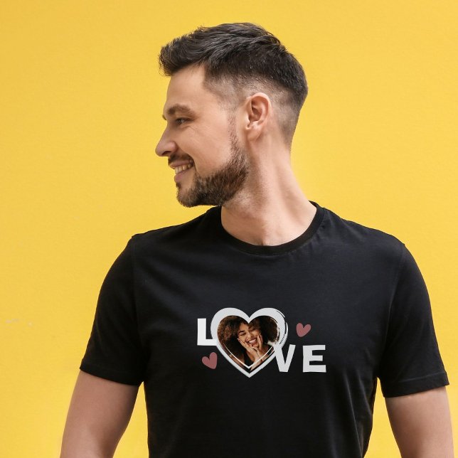 Camiseta Coração de Amor com Foto Personalizada Simples Mod (Criador carregado)