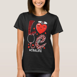 Camiseta Coração de Amor Coração Bonito Estetoscópio CNA En