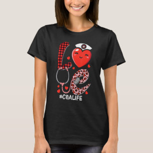 Camiseta Coração de Amor Coração Bonito Estetoscópio CNA En