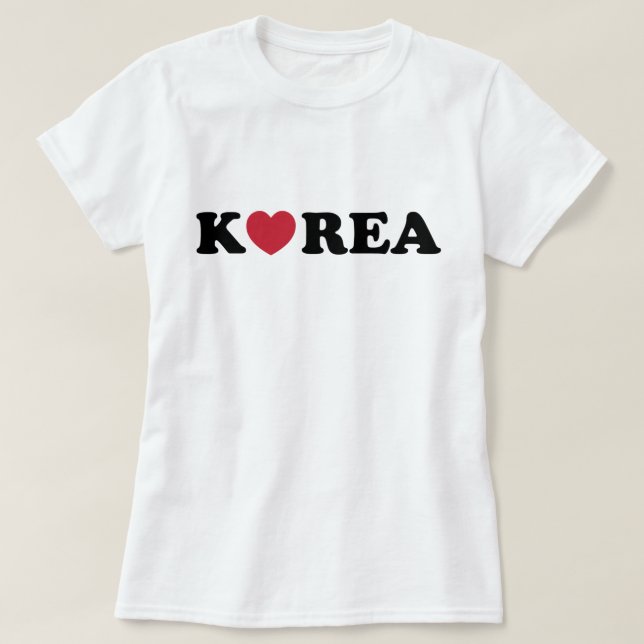 Camiseta Coração de Amor da Coreia (Frente do Design)