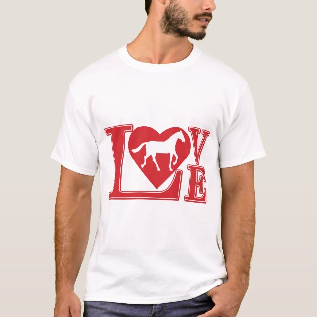 Camiseta Coração de Amor de Cavalo (Frente)