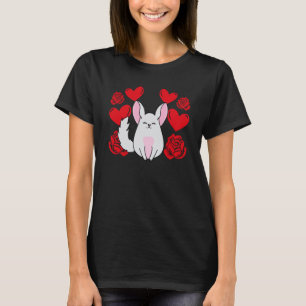 Camiseta Coração de Amor Dia dos Namorados Rosas Chinchila