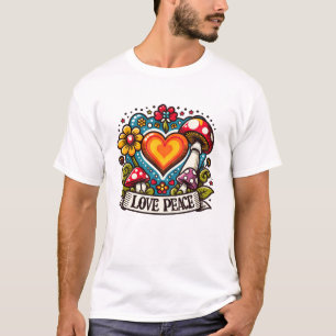 Camiseta Coração de Amor e Paz – Inspirador