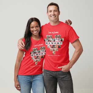 Camiseta Coração de Amor em Quadros 20 Colagem de Fotos Rom