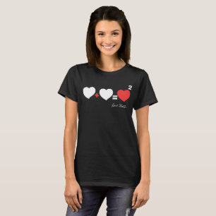 Camiseta Coração de Amor pela Matemática + Coração = Coraçã