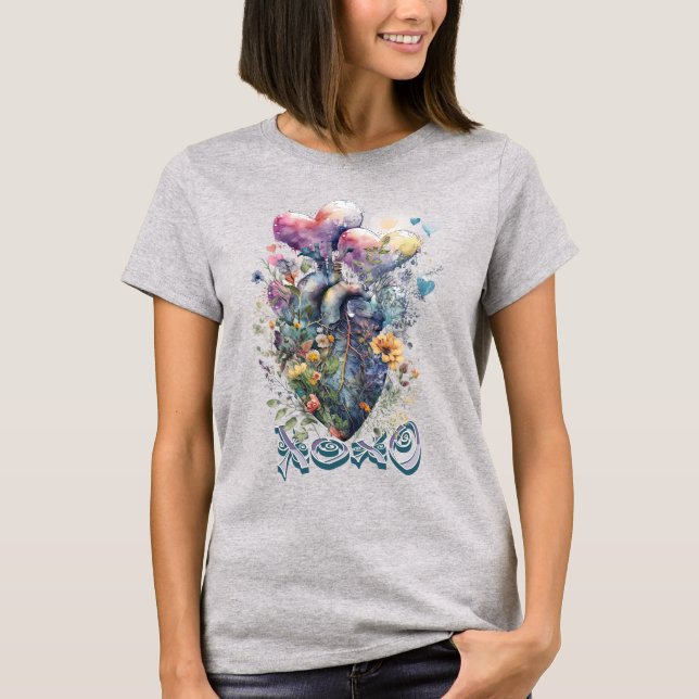 Camiseta Coração de Aquarela (Frente)