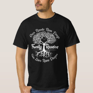 Camiseta Coração de Árvore da Família de Reunião Famil
