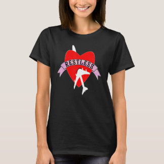 Camiseta Coração De Avião Inquieto Para Viajantes Do Mundo
