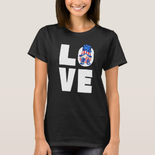 Camiseta Coração de Bandeira Americana Para Mãe Patriótica