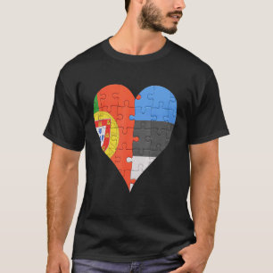 Camiseta Coração de Bandeira da Estônia portuguesa
