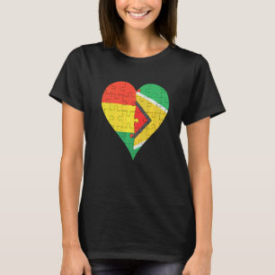 Camiseta Coração de Bandeira da Guiana Boliviana