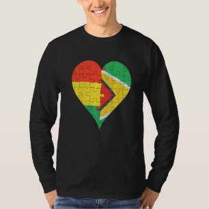 Camiseta Coração de Bandeira da Guiana Boliviana