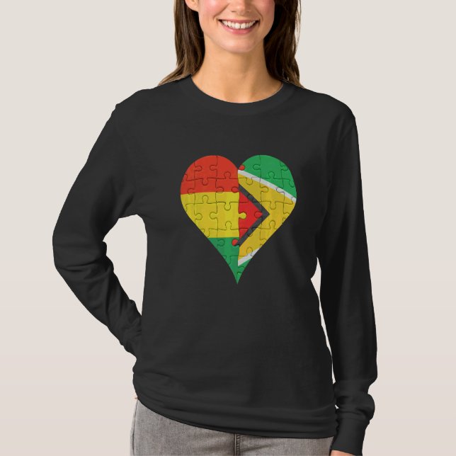 Camiseta Coração de Bandeira da Guiana Boliviana (Frente)