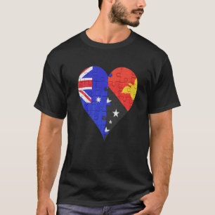 Camiseta Coração de Bandeira da Nova Guiné na Papua Austral