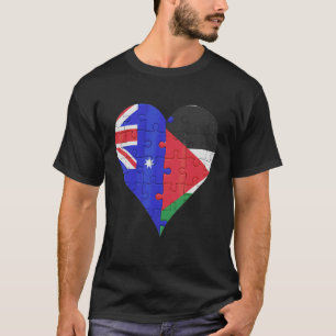 Camiseta Coração de Bandeira da Palestina Australiana