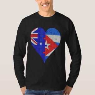 Camiseta Coração de Bandeira de Cuba Australiana
