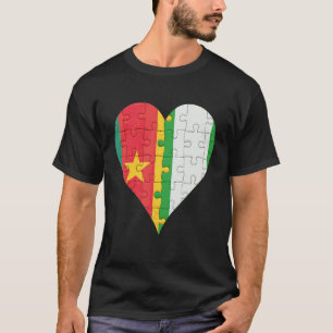 Camiseta Coração de Bandeira nigeriana camaronês
