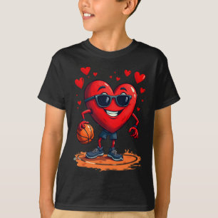 Camiseta Coração De Basquete - Design De Amor E Hoops Para