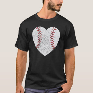 Camiseta Coração De Beisebol Bonito Para Treinador Do Jogad