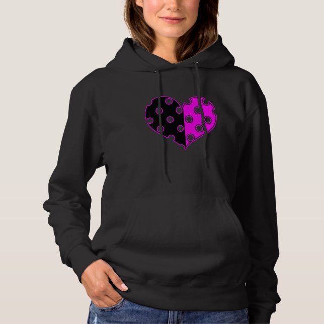 Camiseta Coração de Bolinhas em Preto e Rosa (Frente)