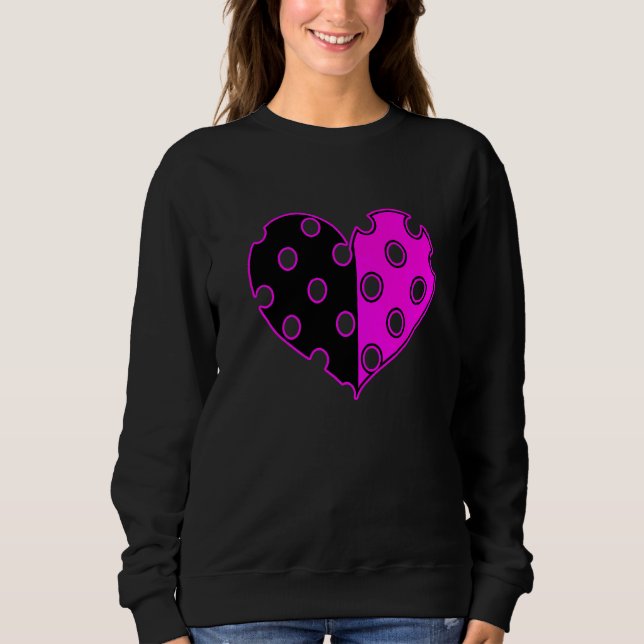 Camiseta Coração de Bolinhas em Preto e Rosa   (Frente)