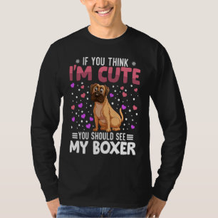 Camiseta Coração de Boxer Dia dos Namorados Animal Para Mul