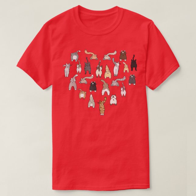 Camiseta Coração de Bunda de Gato (Frente do Design)