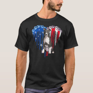 Camiseta Coração de Cachorro American Pitbull 4 de Julho Ba