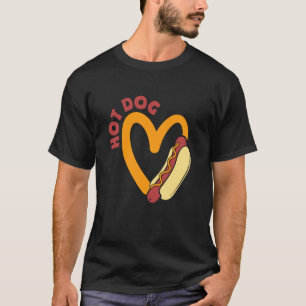 Camiseta Coração de Cachorro Quente Amante de Cachorro Quen