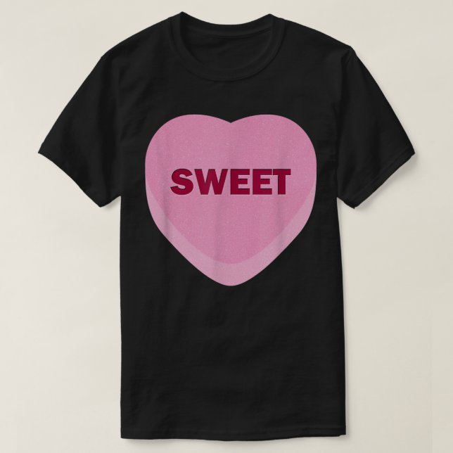 Camiseta Coração de Conversação Candy Rosa com a palavra Do (Frente do Design)