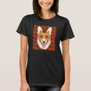 Camiseta Coração de Corgi no Dia dos Namorados Fofo